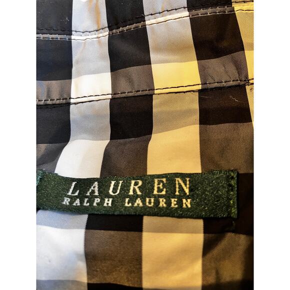 Lauren Ralph Lauren Gingham Check Jacket XL Zip Front Black White Women’s - Picture 4 of 9